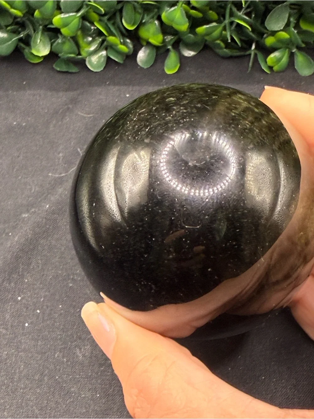 Flashy Gold Sheen Obsidian Sphere 65mm
